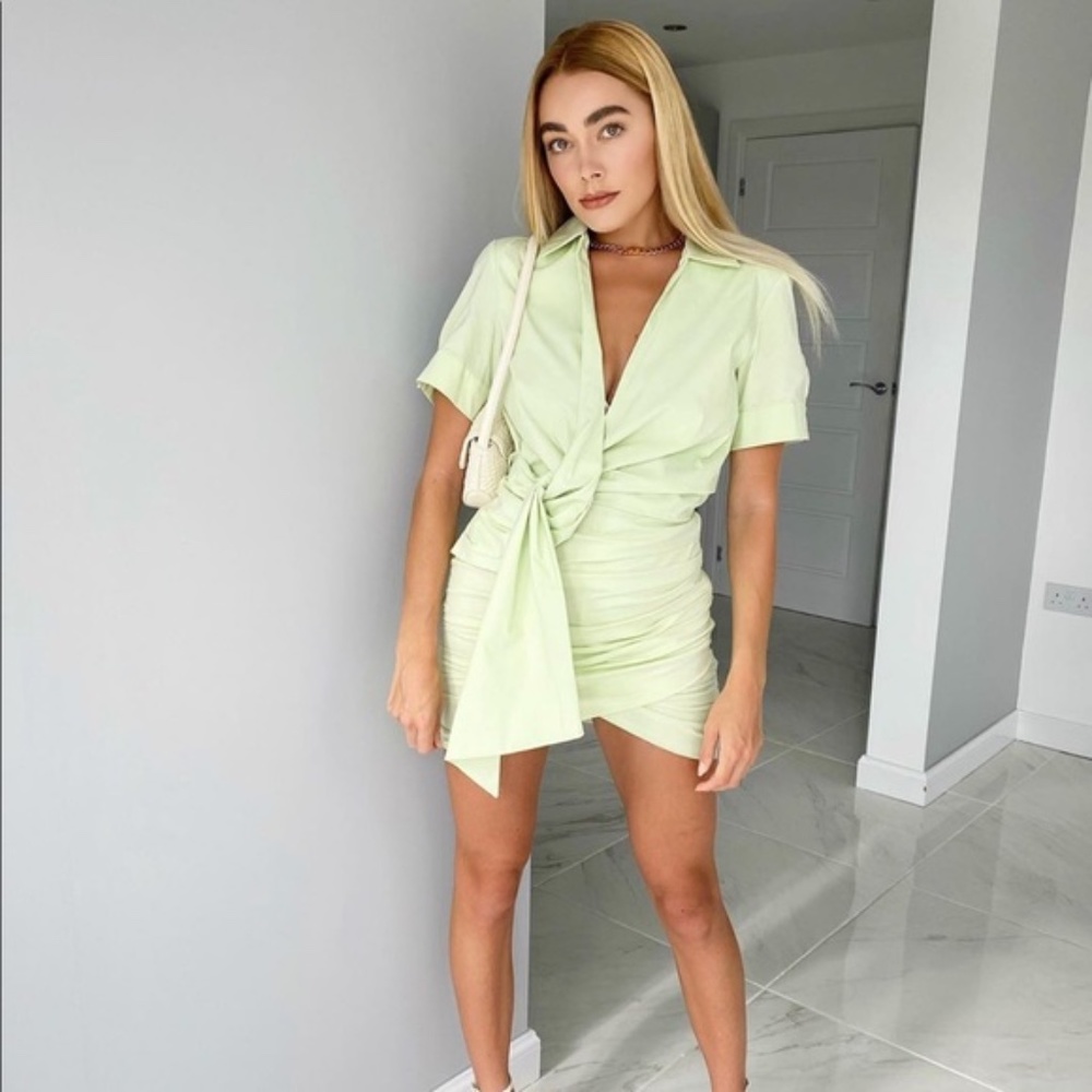 NEW ZARA RUCHED POPLIN DRESS BLOGGER'S FAVORITE - Picture 6 of 11